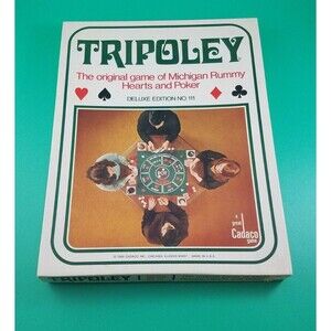 Vintage Cadaco TRIPOLEY Deluxe Edition mat / box with cards No. 111 , 1969